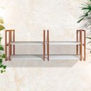 Ver imagem 3 de Prateleira Estilo Industrial Casa Suspensa Rose e Branca