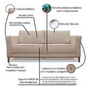 Ver imagem 6 de Kit Poltrona e Sofá 2 Lugares 1,90m Pés Castanho Areia