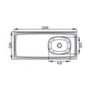Ver imagem 7 de Pia de Cozinha em Aço Inox de 120CMX53CM Deslocada para Direita Concretada Lisa com Válvula Bali