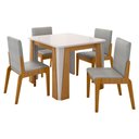 Ver imagem 1 de Kit Mesa de Jantar Opera com 4 Cadeiras Sinfonia em Linho Naturale/off White/cinza
