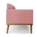 Ver mais imagens de Conjunto Poltrona e Namoradeira Decorativa Isabella Pés Fixo em Madeira Castanho Suede Rose G19 - Gr