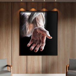 Quadro Decorativo Conceito Mão de Jesus com Moldura Preto - 200x120 Cm - 2