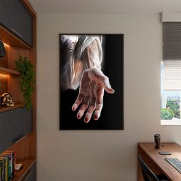 Quadro Decorativo Conceito Mão de Jesus com Moldura Preto - 200x120 Cm - 3