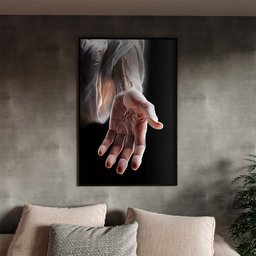 Quadro Decorativo Conceito Mão de Jesus com Moldura Preto - 200x120 Cm - 1