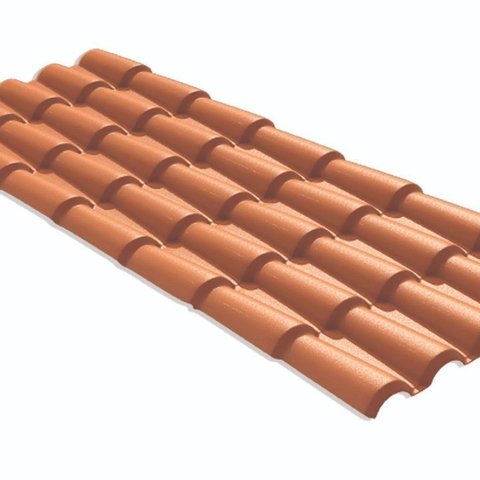 Kit 10 Telhas Colonial PVC 3,28x0,86cm 5 Ondas Permatti