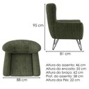 Ver imagem 6 de Poltrona Decorativa Malta Pes Ferro Linho Color Trend Tca 307 Moll
