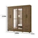 Ver imagem 4 de Guarda-roupa Vitorino 6 Portas e 4 Gavetas com Espelhos