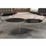 Conjunto Mesa de Centro Itália Tampo Marmorizado e Pés Metal Champanhe - 2