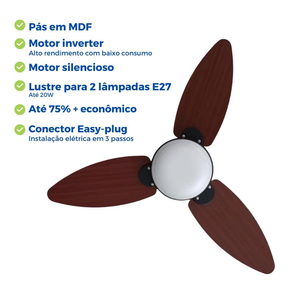 Ventilador Teto com Controle Remoto Dupla Face Funcão Timer - 3