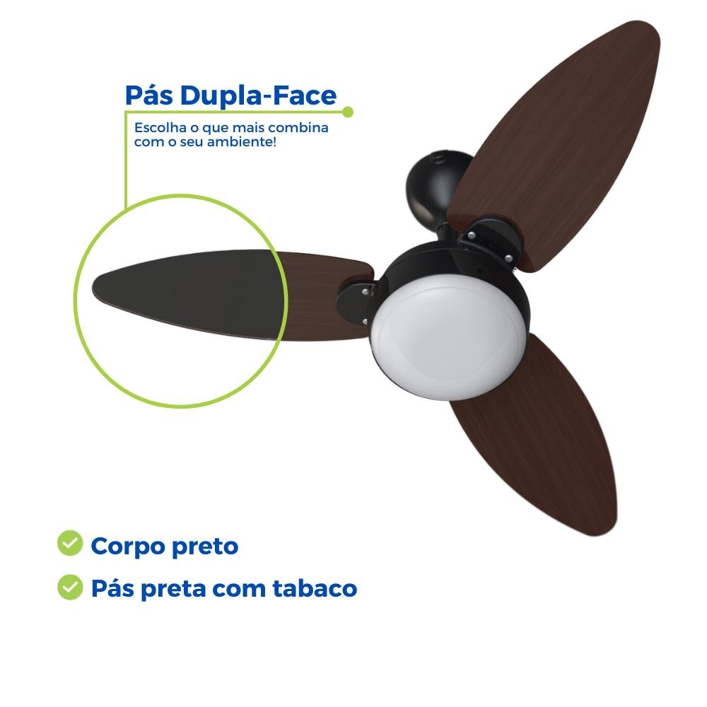 Ventilador Teto com Controle Remoto Dupla Face Funcão Timer - 4