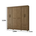 Ver imagem 4 de Guarda-roupa Vitorino 6 Portas e 4 Gavetas