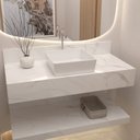 Ver imagem 1 de Bancada de Porcelanato para Banheiro Bless para Cuba de Apoio | Sobrepor 100cm Gold