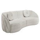 Ver imagem 7 de Sofá Decorativo 3 Lugares 240cm com Almofadas e Poltrona Zion M22 Bouclê Branco - Mpozenato
