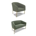 Ver imagem 1 de Sofá Namoradeira e Poltrona Pé Ferro Dourado Stella Bouclê D03 - D'Rossi Cor Menta