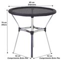 Ver imagem 3 de Mesa Ascoli em Alumínio Com o Tampo Tramado Para Cozinha, Edícula, Jardim e Piscina Trama Original