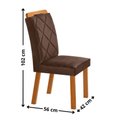 Ver imagem 2 de Conjunto de Jantar Carolina 6 Lugares Tampo MDF com Cadeiras Melissa Veludo Marrom 180cm Moderna