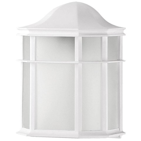 Luminária Arandela de Parede Clássica Colonial Branca Dital 19x25cm Polipropileno Lente Fosca