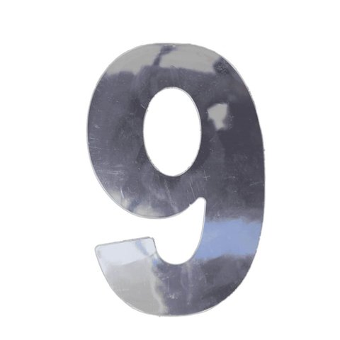 Número 9 em Acm Espelhado 60mm - 360-9 - Numeral