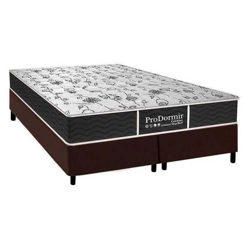 Cama Box Queen: Colchão Molas Probel Prolastic Sleep + Base CRC Courano Marrom(158x198)