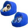 Kit 2x Camas Pet Iglu Raça Grande para Cachorro e Gato com Almofada - Azul e Azul - 2