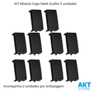 Ver imagem 2 de Kit 5 Módulo Cego Grafite Sleek Colors Margirius Cor:grafite