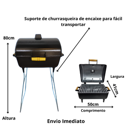 Churrasqueira a Bafo Gourmet com Grelha Pé Alta Carvão Gold - 2
