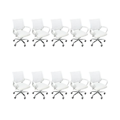 Cadeira de Escritório Oficial Begonia Tela Mesh Ergonômica - Branco - 10