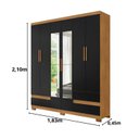 Ver imagem 4 de Guarda Roupa San Diego 6 Portas e 4 Gavetas com Espelhos
