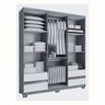 Guarda Roupa San Diego 6 Portas e 4 Gavetas com Espelhos - 2