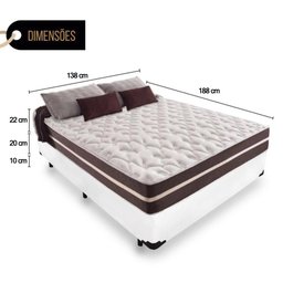 Cama Box Casal + Colchão De Molas - Comfort Prime - Classic Superlastic 138cm cor:Branco - 6