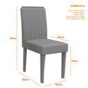 Ver imagem 5 de Conjunto Mesa de Jantar 1,60m Anitta Tampo Mdf com Vidro e 6 Cadeiras Ana Ypê/preto/ja03 - New Ceval