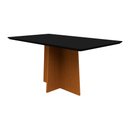 Ver imagem 2 de Conjunto Mesa de Jantar 1,60m Anitta Tampo Mdf com Vidro e 6 Cadeiras Ana Ypê/preto/ja03 - New Ceval