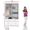 Ver imagem 4 de Guarda-roupa 2 Portas Deslizantes 4 Gavetas com Espelho B25