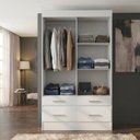 Ver imagem 5 de Guarda Roupa 2 Portas Deslizantes e 4 Gavetas com Espelho Marel Branco