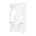 Ver imagem 7 de Guarda-roupa 2 Portas Deslizantes 4 Gavetas com Espelho B25