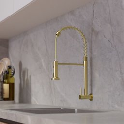 Torneira Gourmet Flexível Dourada Parede Cozinha Água Fria - 5