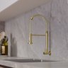 Torneira Gourmet Flexível Dourada Parede Cozinha Água Fria - 5