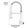 Torneira Gourmet Flexível Dourada Parede Cozinha Água Fria - 4