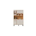 Ver imagem 1 de Cozinha Compacta 6 Portas 1 Gavetas 2 Nichos Nápoles - Itatiaia Cinamomo/off White