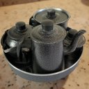 Ver imagem 3 de Jogo Bule Leiteira Açucareiro Chaleira e Forma para Bolo