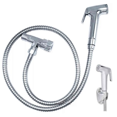 Ducha Higienica Chuveirinho Banheiro Box Mangueira Cromada Flexivel Completo Suporte Casa Lavabo