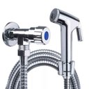 Ver imagem 2 de Ducha Higienica Chuveirinho Banheiro Box Mangueira Cromada Flexivel Completo Suporte Casa Lavabo