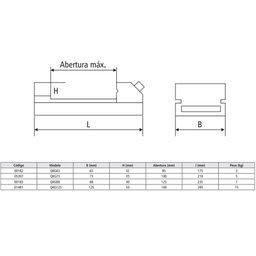 Morsa de Precisão Modelo Qkg-73 - Abertura 100mm - 5