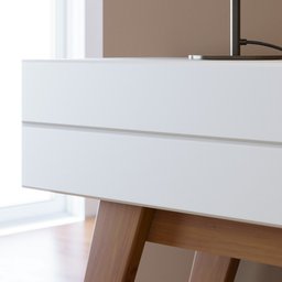 Aparador e Mesa de Centro Rebeca Com Espelho Adnet 67cm C05 White/Freijó - Mpozenato - 13