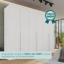 Ver imagem 7 de Guarda-Roupa Casal 6 Portas 8 Gavetas Florianópolis 100% MDF Branco/Neve