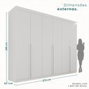 Ver imagem 3 de Guarda-roupa Casal 6 Portas 8 Gavetas Florianópolis 100% MDF 