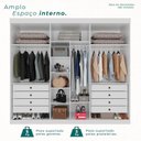 Ver imagem 5 de Guarda-Roupa Casal 6 Portas 8 Gavetas Florianópolis 100% MDF Branco/Neve