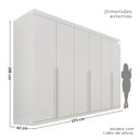 Ver imagem 4 de Guarda-Roupa Casal 6 Portas 8 Gavetas Florianópolis 100% MDF Branco/Neve
