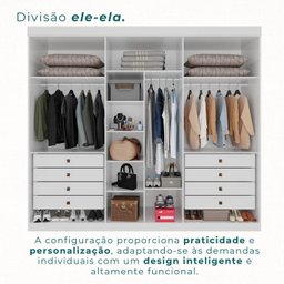 Guarda-roupa Casal 6 Portas 8 Gavetas Florianópolis 100% MDF  - 5