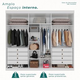Guarda-roupa Casal 6 Portas 8 Gavetas Florianópolis 100% MDF  - 4